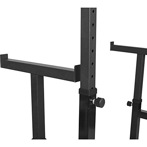 Gorilla Sports Erwachsene Multi Squat Rack Verstellbare Ablage Kniebeugenständer, Schwarz, One Size - 5