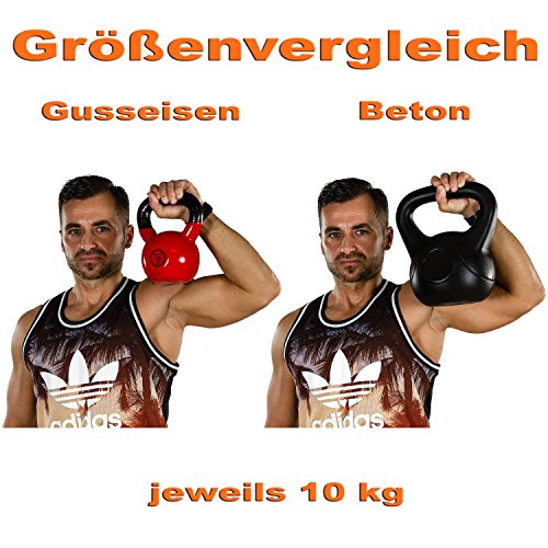 MOVIT® Profi Kettlebell Kugelhantel aus Gusseisen mit Vinylbeschichtung, 12 VARIANTEN: 2 bis 24 kg - 8
