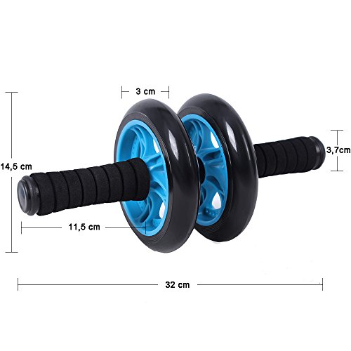 Songmics Bauchtrainer Roller AB Wheel mit Knie Pad Blau SPU75P - 4